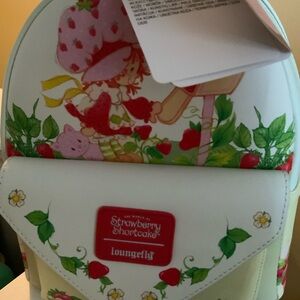 Loungefly Strawberry Shortcake Kids Backpack - White and Green